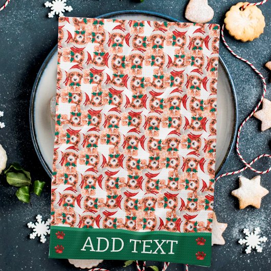 カヴォードルクリスマスドッグ キッチンタオル