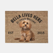 カヴォードルパーソナライズされたドッグ愛人の姿 ドアマット (正面)