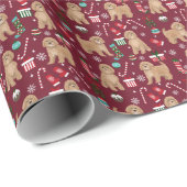 カヴォードルルビークリスマスドッグラッピング紙 ラッピングペーパー (ロールコーナー)