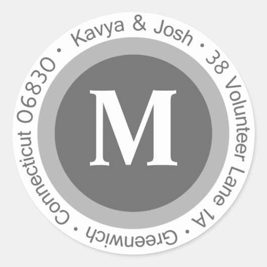 カヴヤ&ジョシュラウンド差出人住所ラベル ラウンドシール (正面)