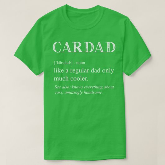 カーおもしろいダッド定義車愛好車パパ男性ファット Tシャツ (デザイン正面)