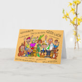 カーおもしろいドを振る人の漫画の戯画 カード (黄色い花)