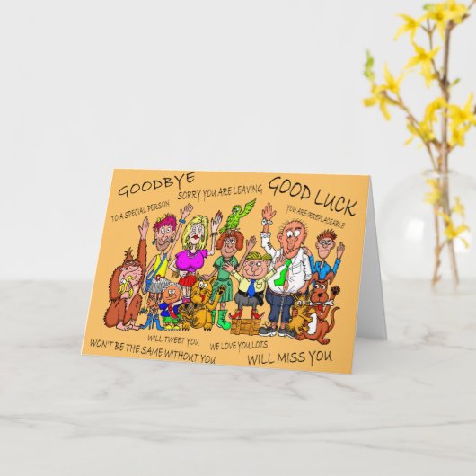 カーおもしろいドを振る人の漫画の戯画 カード (黄色い花)