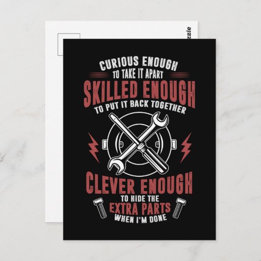 カーおもしろい整備士引用文リペアマン ポストカード (正面/裏面)