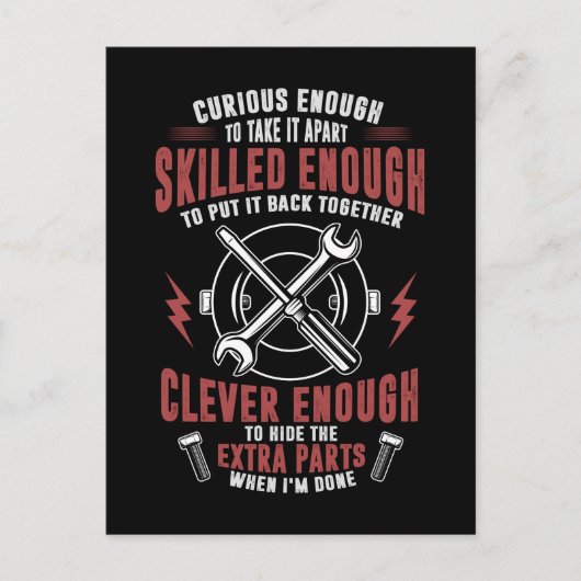 カーおもしろい整備士引用文リペアマン ポストカード (正面)