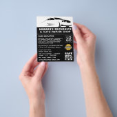 カーお洒落ロゴ自動整備士&修理広告ズ チラシ (手)