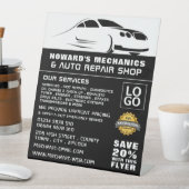 カーお洒落ロゴ自動整備士&修理広告ズ 台座サイン (インサイチュ)