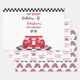 カーすごいレース子供の誕生日 ラッピングペーパーシート
