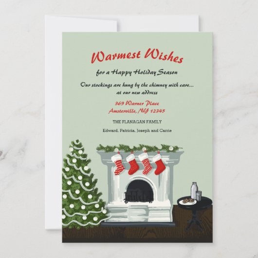 カーつるド付きのクリ気にスストッキング 招待状 (正面)