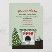 カーつるド付きのクリ気にスストッキング 招待状 (正面/裏面)