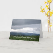 カーやる気を起こさせるド：すべての雲は銀の裏地を持つ カード (黄色い花)