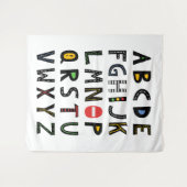 カーアルファベット子供部屋キッズルーム タペストリー (正面(横))