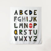 カーアルファベット子供部屋キッズルーム タペストリー (正面)