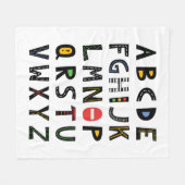 カーアルファベット子供部屋キッズルーム フリースブランケット (正面(横))