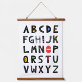 カーアルファベット子供部屋キッズルーム 吊り下げ型タペストリー (正面)