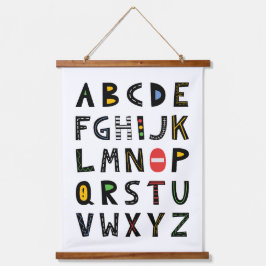 カーアルファベット子供部屋キッズルーム 吊り下げ型タペストリー