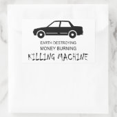 カーアース破壊貨幣焼損殺機 長方形シール (バッグ)