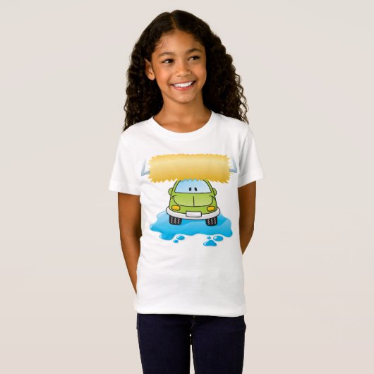 カーウォッシュの女の子のTシャツのおもしろいな車 Tシャツ (正面フル)