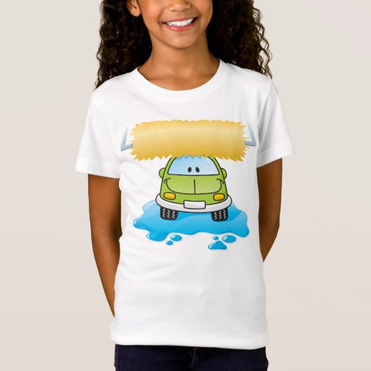 カーウォッシュの女の子のTシャツのおもしろいな車 Tシャツ (正面)