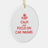 カーウォッシュの平静そして焦点を保って下さい セラミックオーナメント (右)