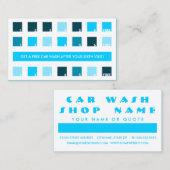 カーウォッシュの顧客の感謝(モダンな正方形) ロイヤリティカード (正面/裏面)