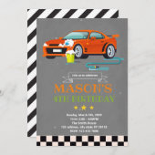 カーウォッシュをテーマにした誕生日の招待状 招待状 (正面/裏面)