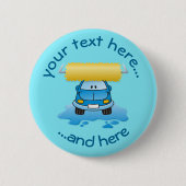 カーウォッシュカートゥーンピンバックボタン 缶バッジ (正面)