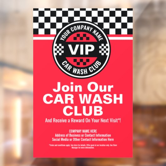 カーウォッシュクラブ – レーシング市松模様にフラグ報酬 ウィンドウサイン (シート2)