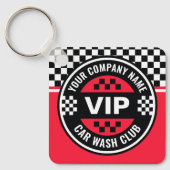 カーウォッシュクラブ – レーシング市松模様にフラグ報酬 キーホルダー (正面)