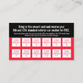 カーウォッシュクラブ – レーシング市松模様にフラグ報酬 割引カード (裏面)