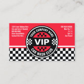 カーウォッシュクラブ – レーシング市松模様にフラグ報酬 割引カード (正面)