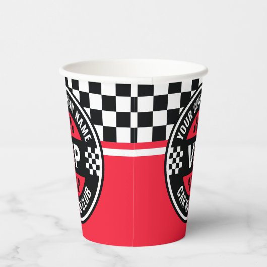 カーウォッシュクラブ – レーシング市松模様にフラグ報酬 紙コップ (右)