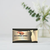 カーウォッシュサービス金ゴールドメタリック |オレンジスポーツカー 名刺 (スタンド正面)