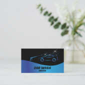 カーウォッシュサービス 高圧洗浄 自動車ディテーリング 名刺 (スタンド正面)