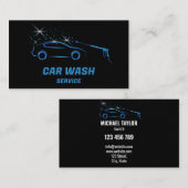 カーウォッシュサービス 高圧洗浄 自動車ディテール 名刺 (正面/裏面)