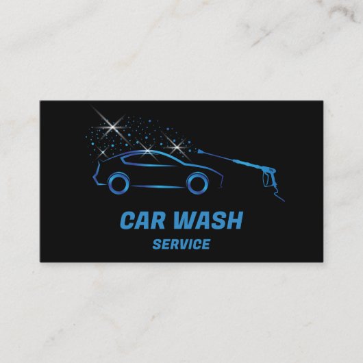 カーウォッシュサービス 高圧洗浄 自動車ディテール 名刺 (正面)