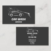 カーウォッシュサービス 高圧洗浄 自動車磨き 名刺 (正面/裏面)