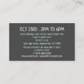 カーウォッシュデザイン、チャリティカーウォッシュイベント広告 名刺 (裏面)