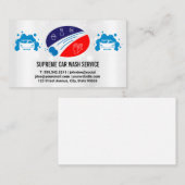 カーウォッシュバブルのロゴ | カークリーニングロゴ 名刺 (正面/裏面)
