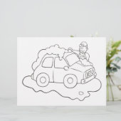 カーウォッシュマンカラーリングブックページ (スタンド正面)