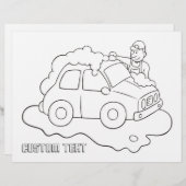 カーウォッシュマンカラーリングブックページ (正面/裏面)