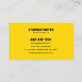 カーウォッシュモバイル詳細ウォータードロップブラックイエロー 名刺 (裏面)