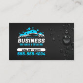 カーウォッシュモバイル詳細ウォータードロップブラックブルー 名刺 (正面)