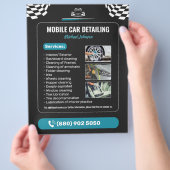 カーウォッシュ自動車洗車サービス チラシ (手)