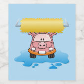 カーウォッシュ豚の漫画 ワインラベル (シングルラベル)