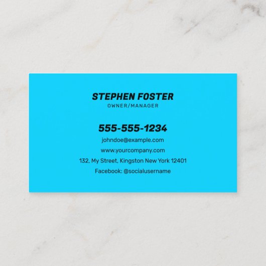 カーウォッシュ モバイル ディテーリング 水滴 ブラック ブルー 名刺 (裏面)