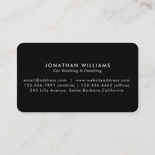 カーウォッモダンシュ&オートディテールビジネスカード 名刺 (裏面)