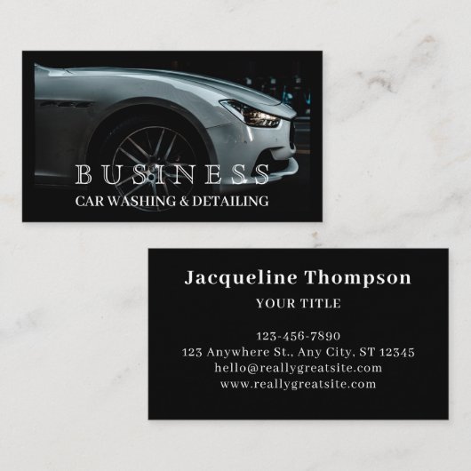 カーウォッ車のシュとオートディテモダンィング 名刺 (正面/裏面)