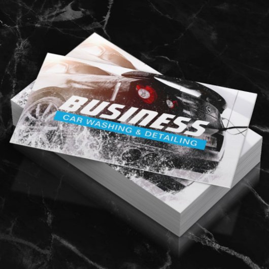 カーウォッ車のシュとオートディテールライトブルー 名刺