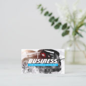 カーウォッ車のシュとオートディテールライトブルー 名刺 (スタンド正面)